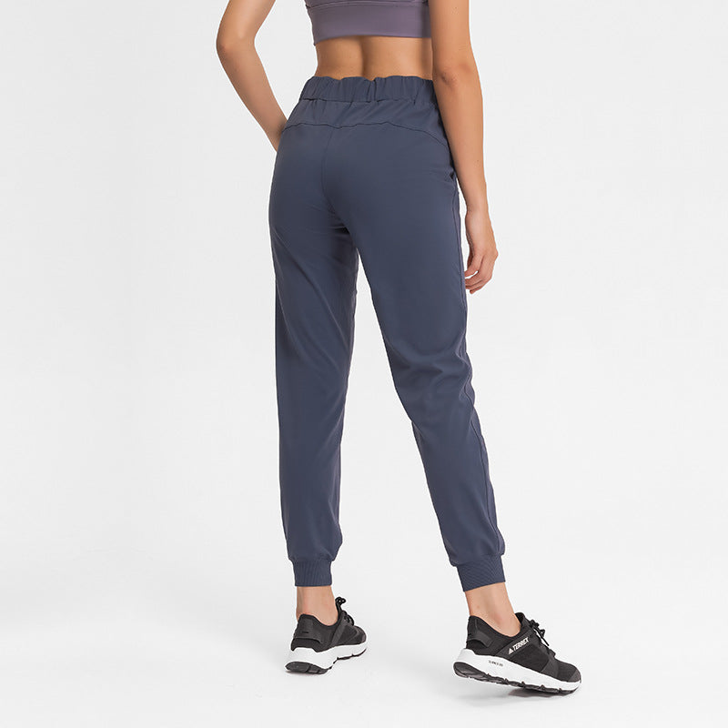 Athletic Joggers for Women — Tapered Yoga Pants with Side Pockets in Nylon