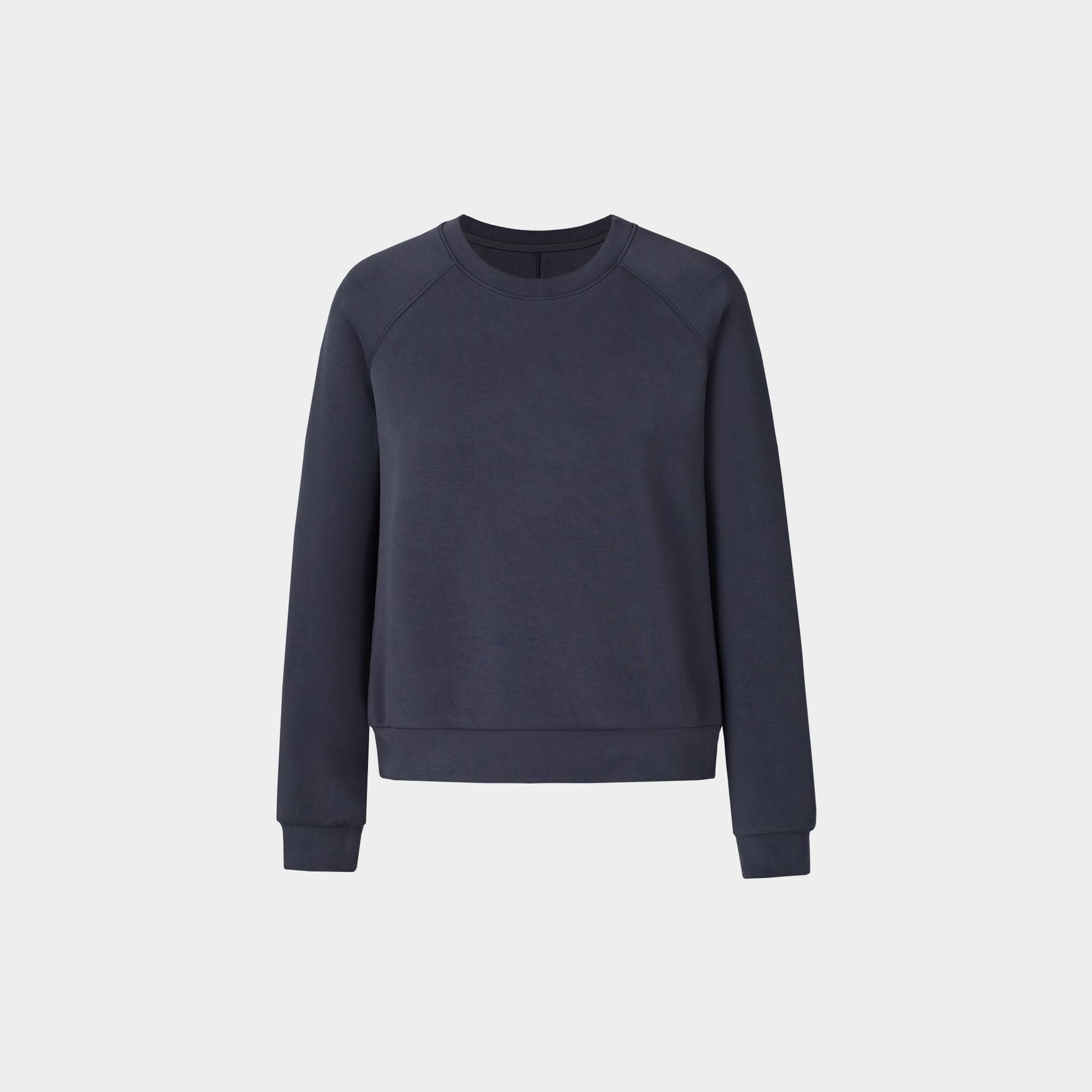 Women's dark-navy raglan sweatshirt, crew neck, long sleeves with ribbed hem and cuffs