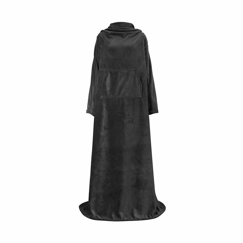 Wearable Blanket with Sleeves — Oversized Fleece Throw with Front Pocket for Cozy Nights