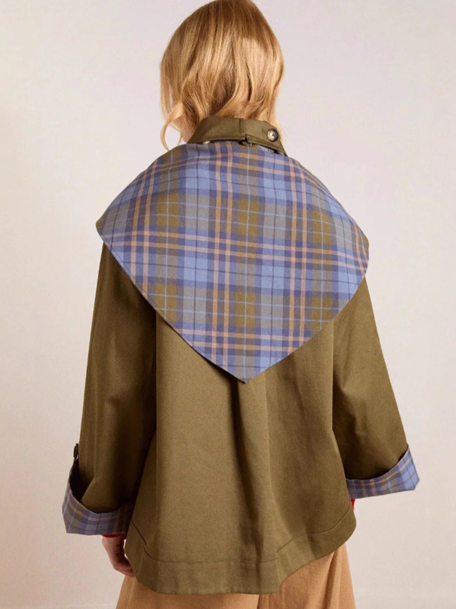 Chore Jacket for Women — Oversized Utility Barn Coat with Patch Pockets in Cotton Twill
