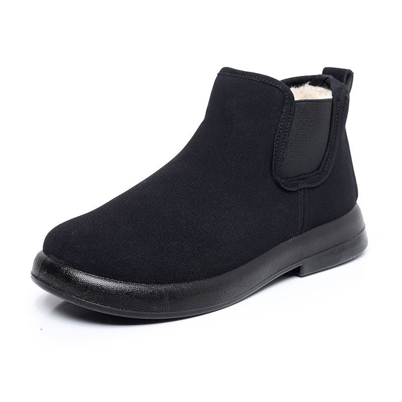 Chelsea Boots for Women — Fleece Lined Flat Ankle Boots in Soft Faux Suede
