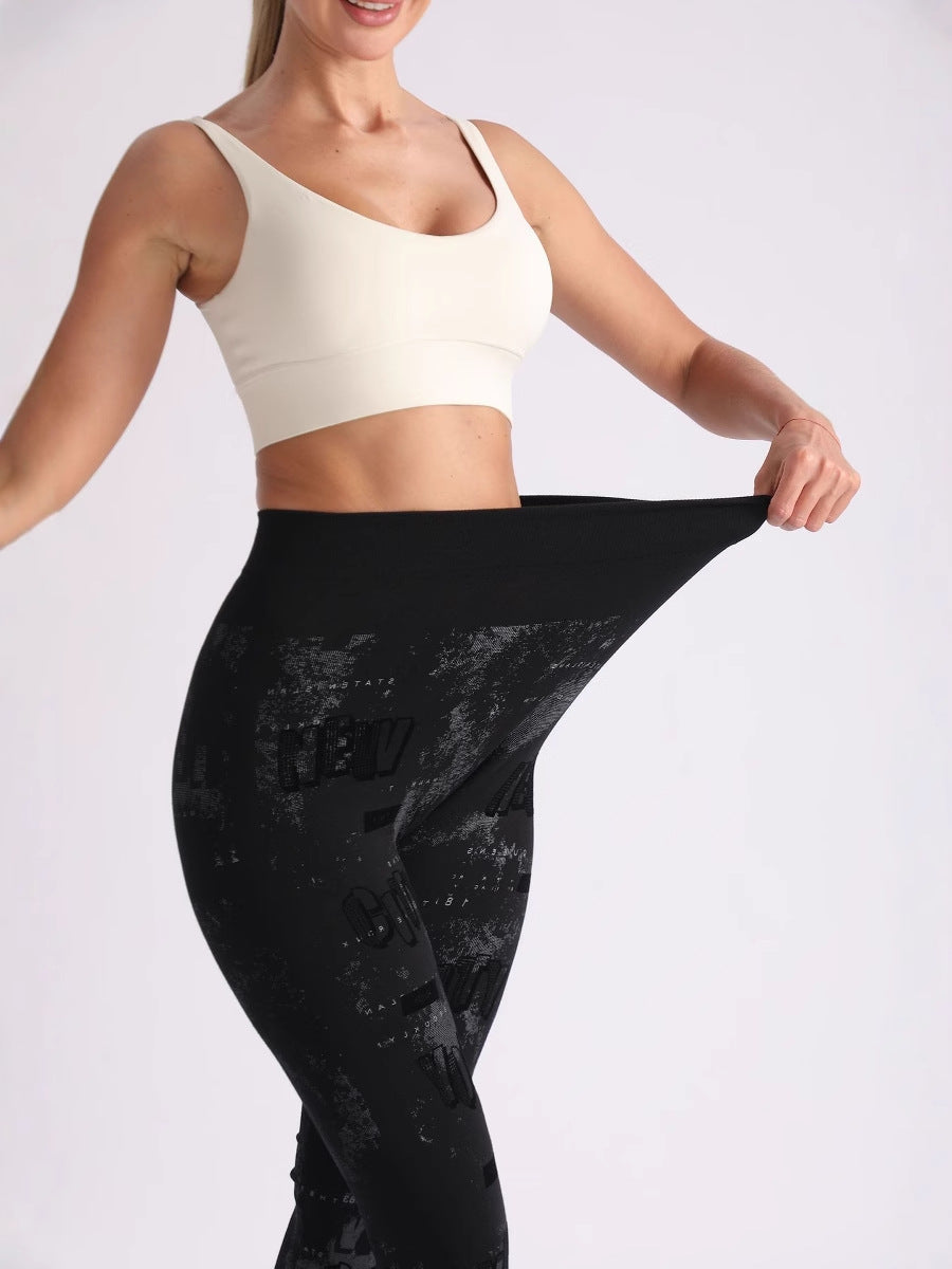 Printed Seamless Leggings for Women — High Waisted Squat Proof Fit in Stretch Nylon