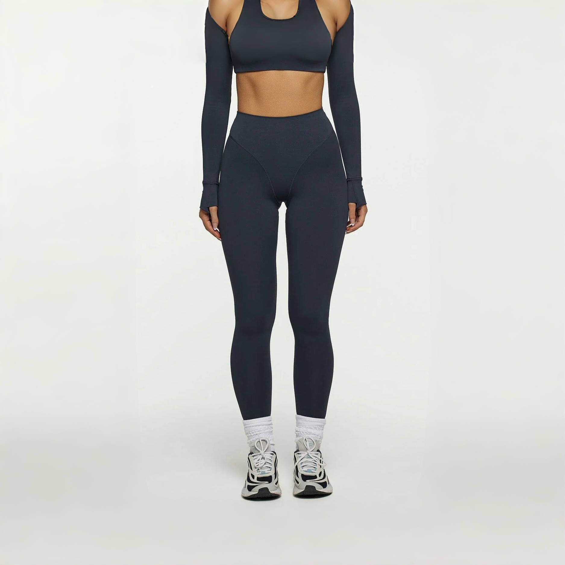 Seamless Leggings for Women — High Waisted V Front Yoke in Buttery Soft Nylon