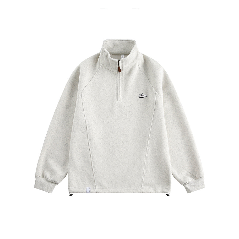 Half Zip Pullover for Women — Oversized Mock Neck Sweatshirt in Brushed Fleece