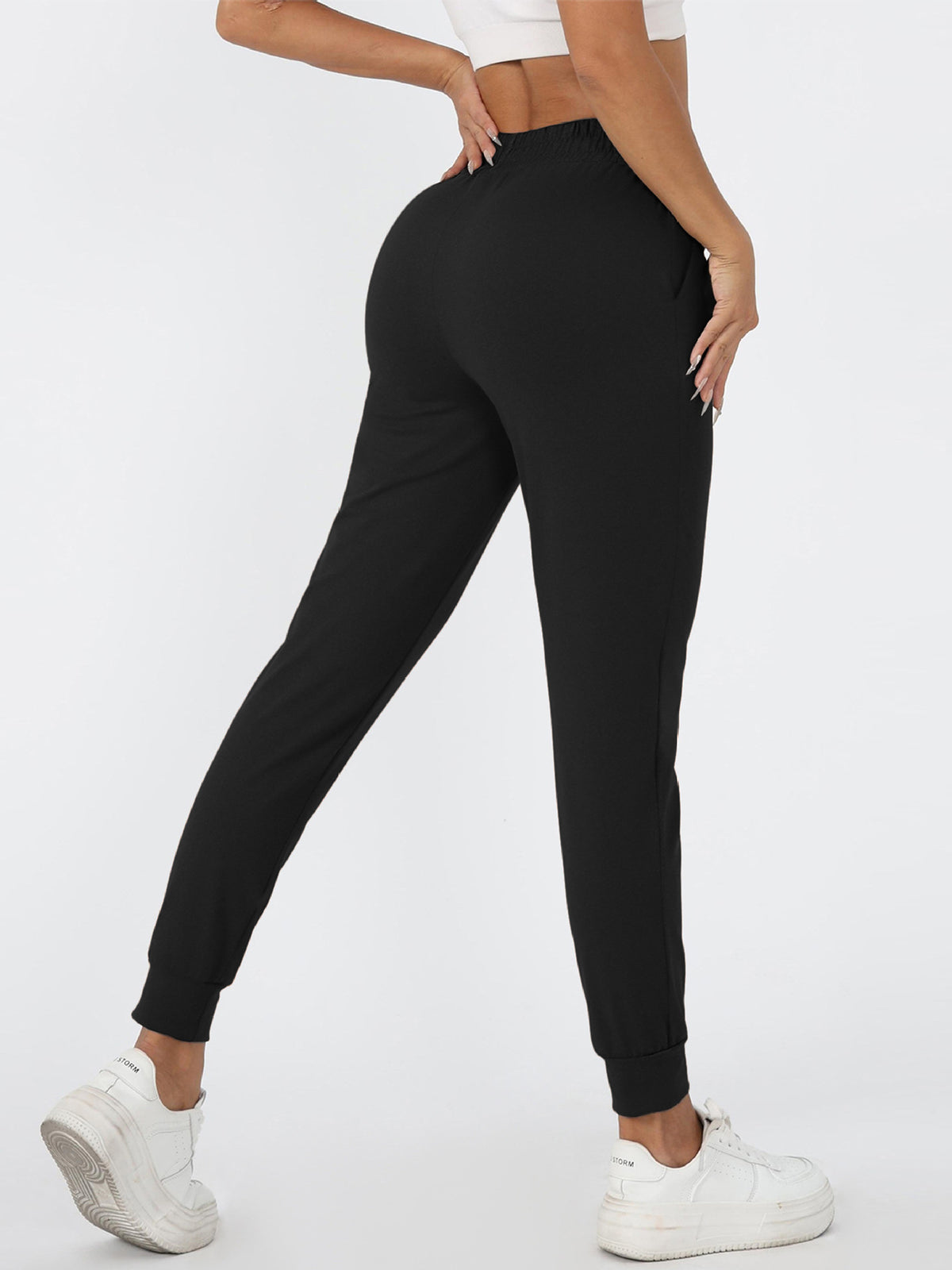 Jogger Sweatpants for Women — High Waisted Slim Fit in Soft Stretch Polyester