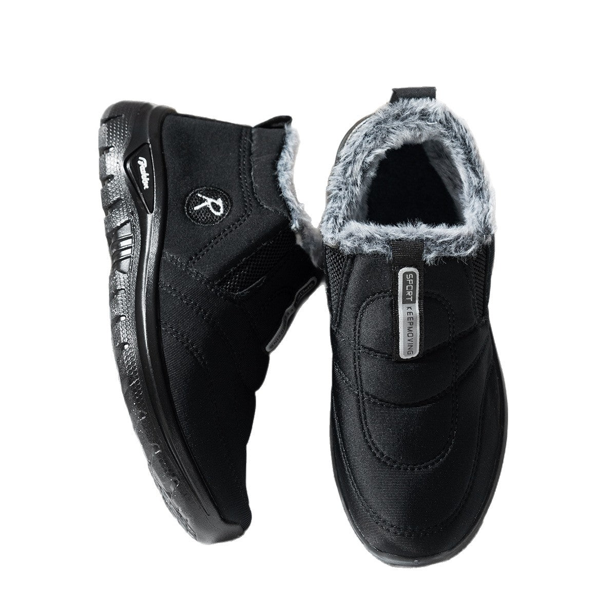 Slip On Winter Boots for Women — Fur Lined Ankle Snow Boots in Faux Suede