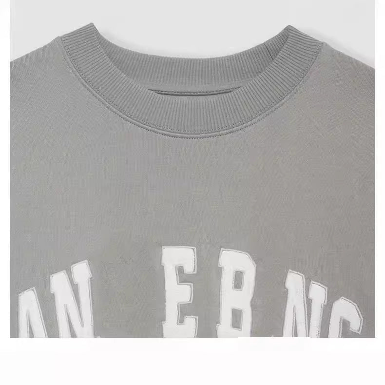 Graphic Crewneck Sweatshirt for Women — Oversized Varsity Letter Pullover in Fleece