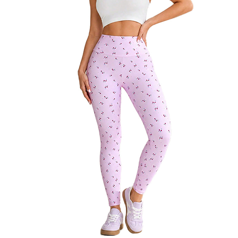 Floral Print Leggings for Women — High Waisted Buttery Soft Yoga Fit in Spandex