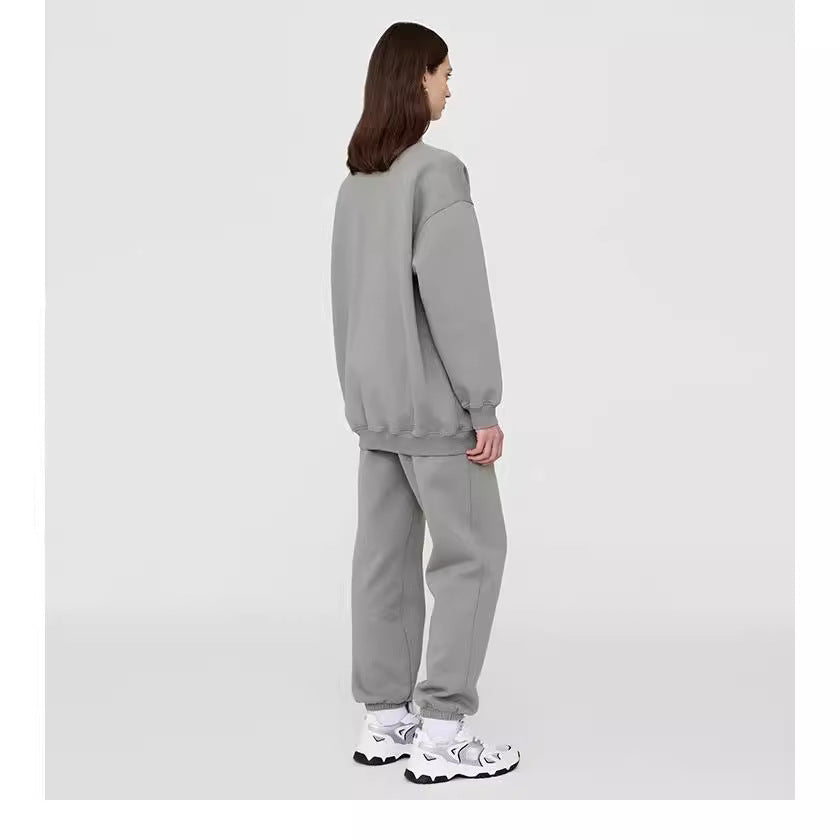 Graphic Crewneck Sweatshirt for Women — Oversized Varsity Letter Pullover in Fleece