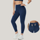 High-waisted leggings with pockets, dark navy slim fit