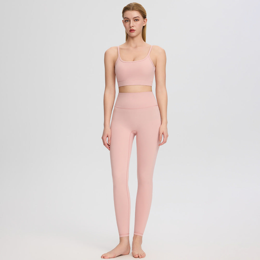 Workout Set for Women — Sports Bra and High Waisted Leggings Two Piece in Stretch Nylon