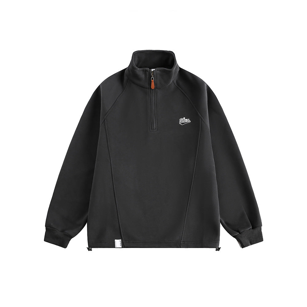 Half Zip Pullover for Women — Oversized Mock Neck Sweatshirt in Brushed Fleece