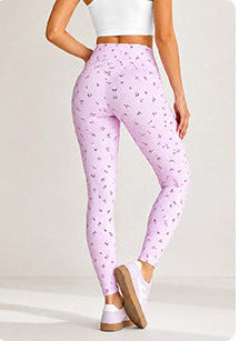 Floral Print Leggings for Women — High Waisted Buttery Soft Yoga Fit in Spandex
