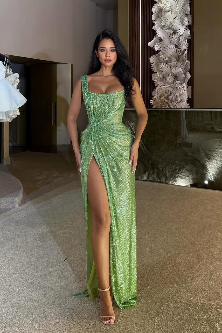 sequin bodycon maxi dress Debs & Prom Sequin Maria Bodycon Maxi Gown