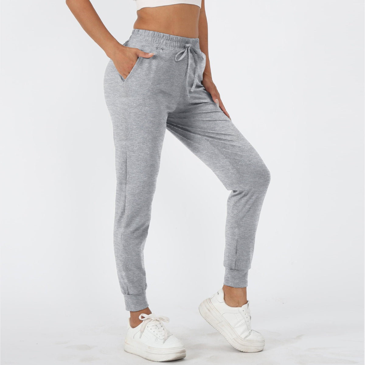 Jogger Sweatpants for Women — High Waisted Slim Fit in Soft Stretch Polyester
