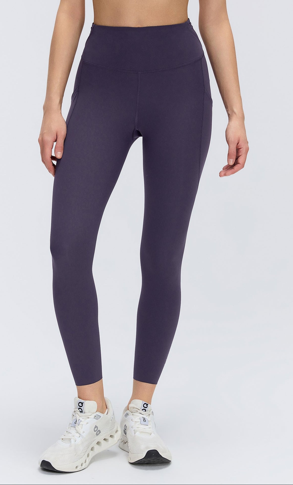 Leggings with Pockets for Women — High Waisted 7/8 Running Fit in Stretch Nylon