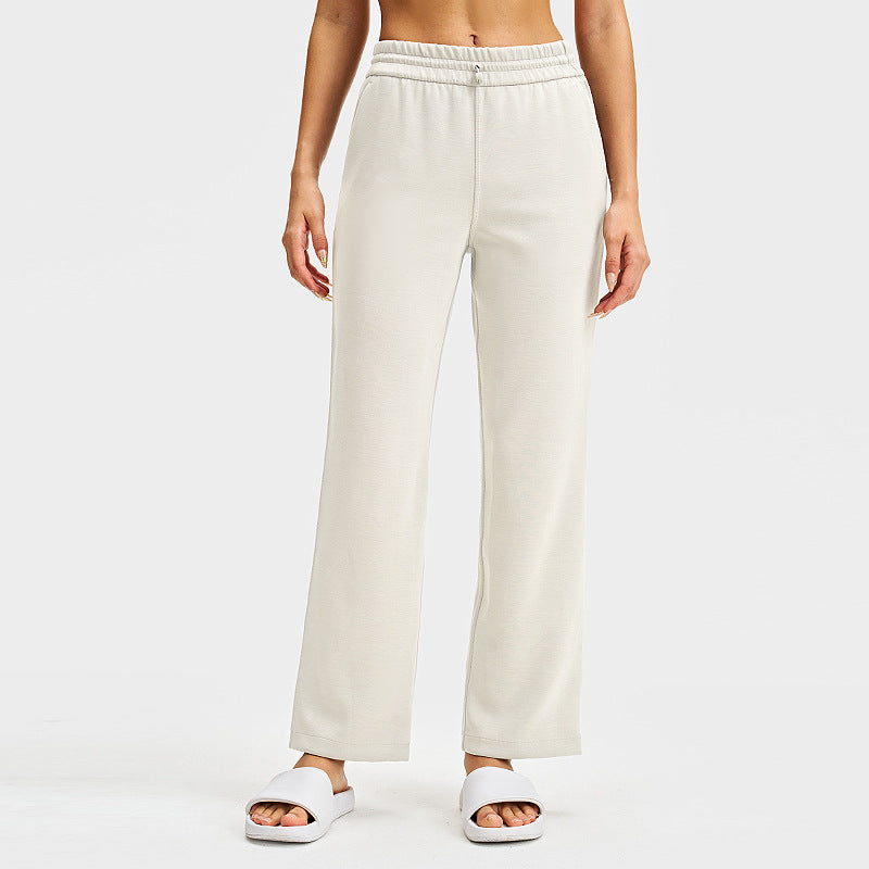Wide Leg Lounge Pants for Women — High Waisted Straight Fit in Soft Modal