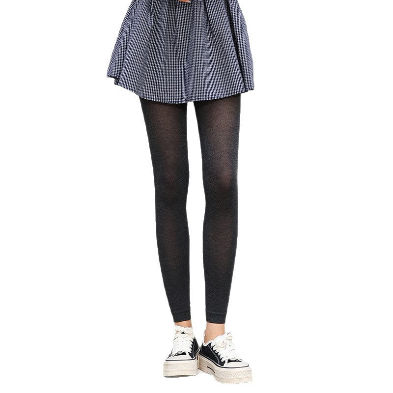 Matte sheer black pantyhose with slim long-leg coverage