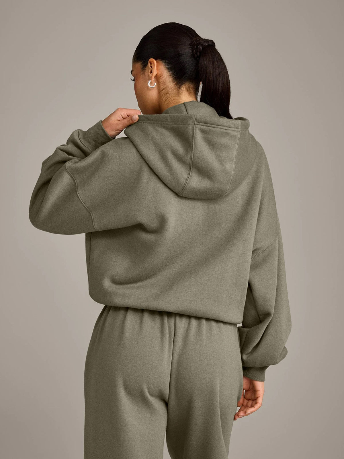 Zip Up Hoodie for Women — Oversized Drawstring Fit in Soft Cotton Fleece