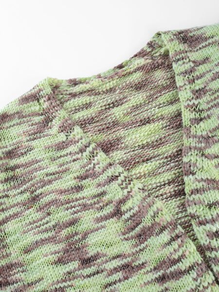 Open Front Cardigan for Women — Long Marled Knit Sweater with Relaxed Drop Shoulder in Cotton