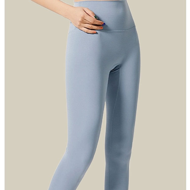 Workout Leggings for Women — High Waisted Ankle Length Gym Fit in Brushed Nylon