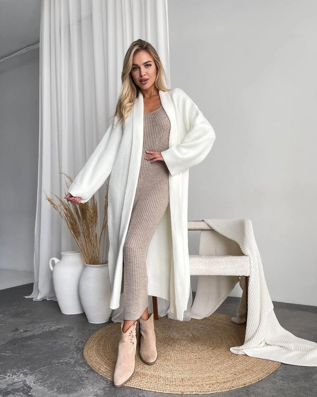 Duster Cardigan for Women — Longline Open Front with Shawl Collar in Soft Wool