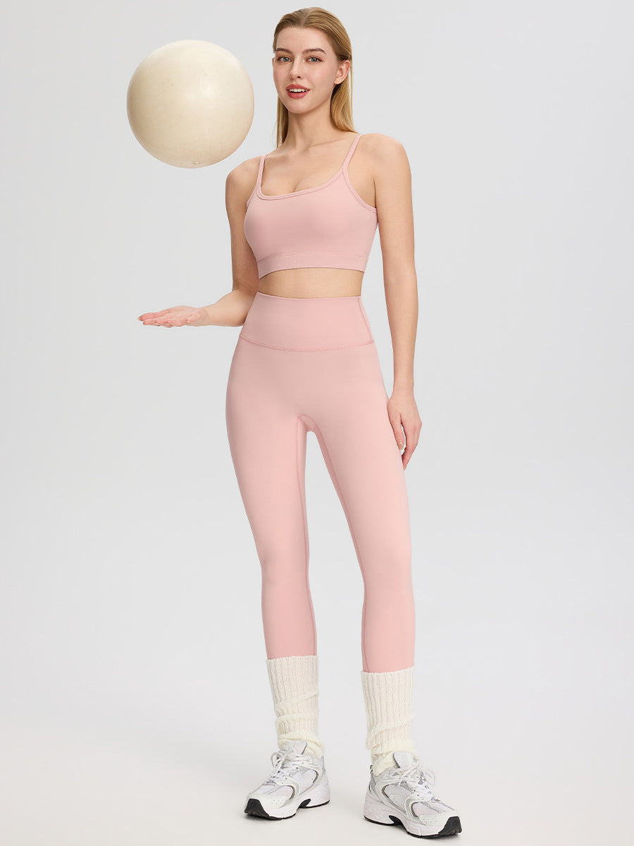 Workout Set for Women — Sports Bra and High Waisted Leggings Two Piece in Stretch Nylon