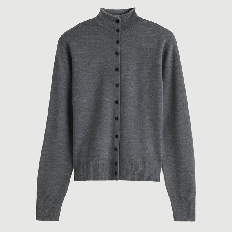 Merino Wool Cardigan for Women — Collared Button Front Knit in a Relaxed Fit