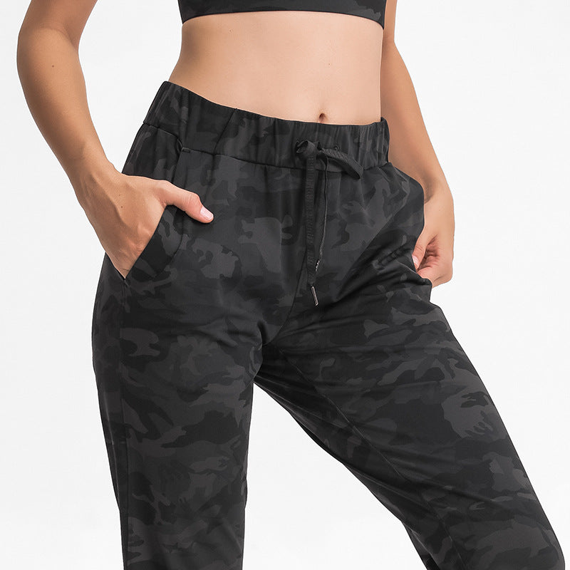 Athletic Joggers for Women — Tapered Yoga Pants with Side Pockets in Nylon