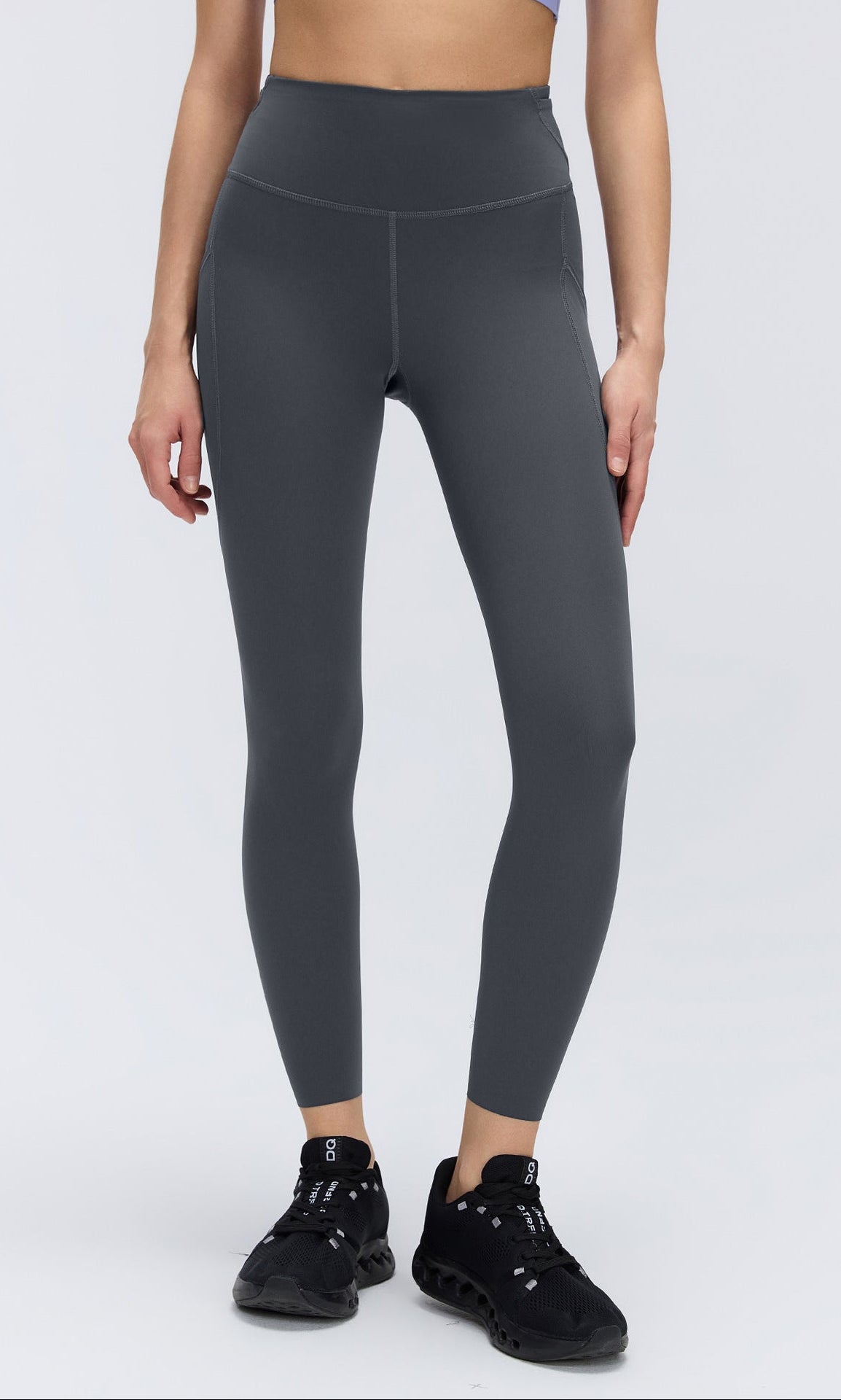Leggings with Pockets for Women — High Waisted 7/8 Running Fit in Stretch Nylon