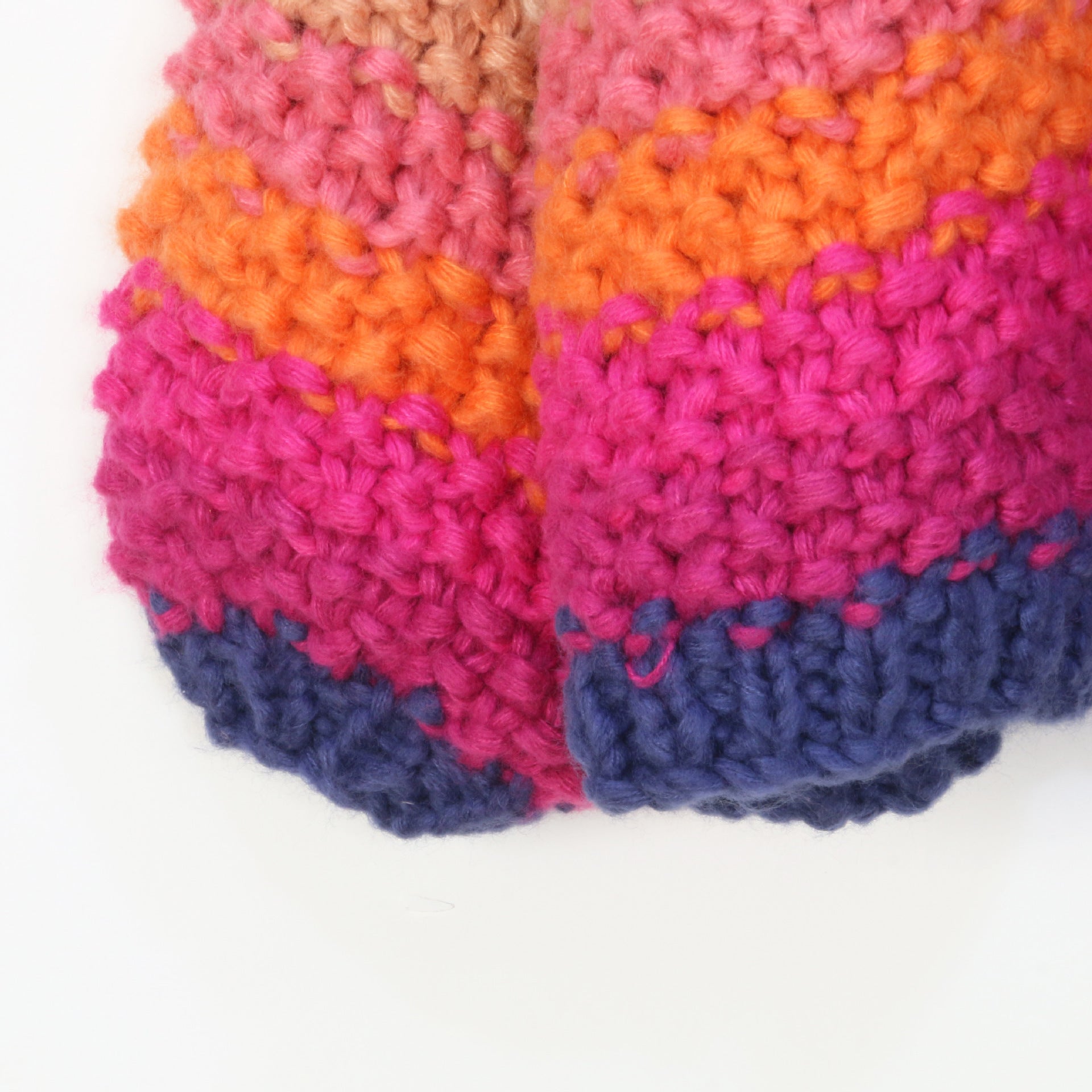 Chunky Knit Cardigan for Women — Oversized Striped Open Front Style in Soft Wool