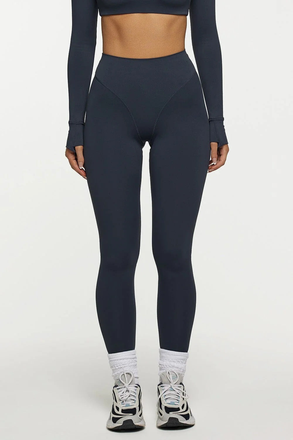 Seamless Leggings for Women — High Waisted V Front Yoke in Buttery Soft Nylon