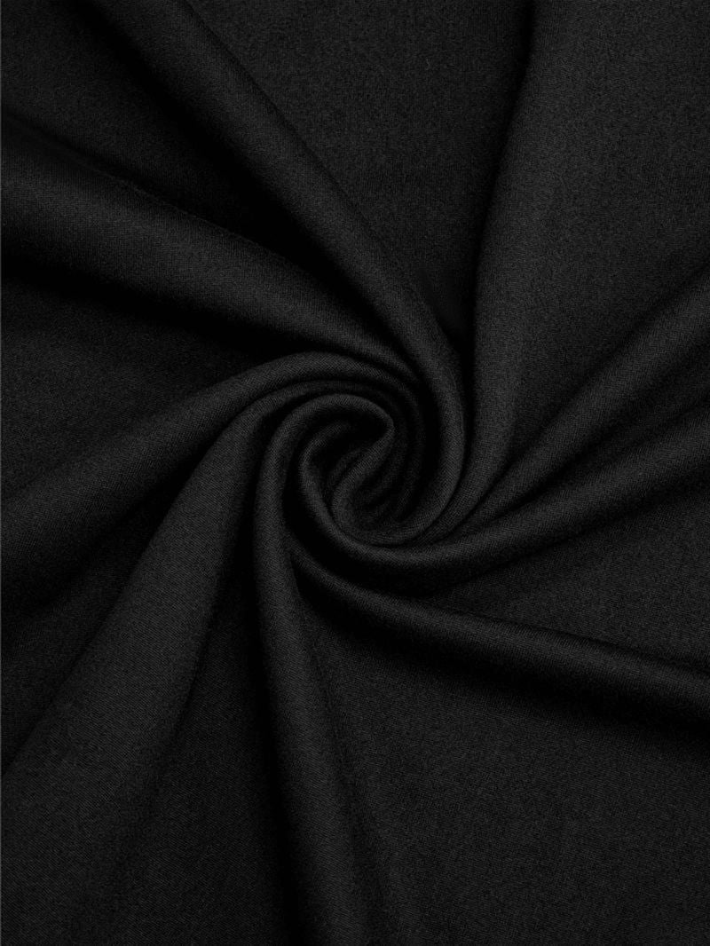 Black soft jersey fabric close-up with subtle drape and stretch texture