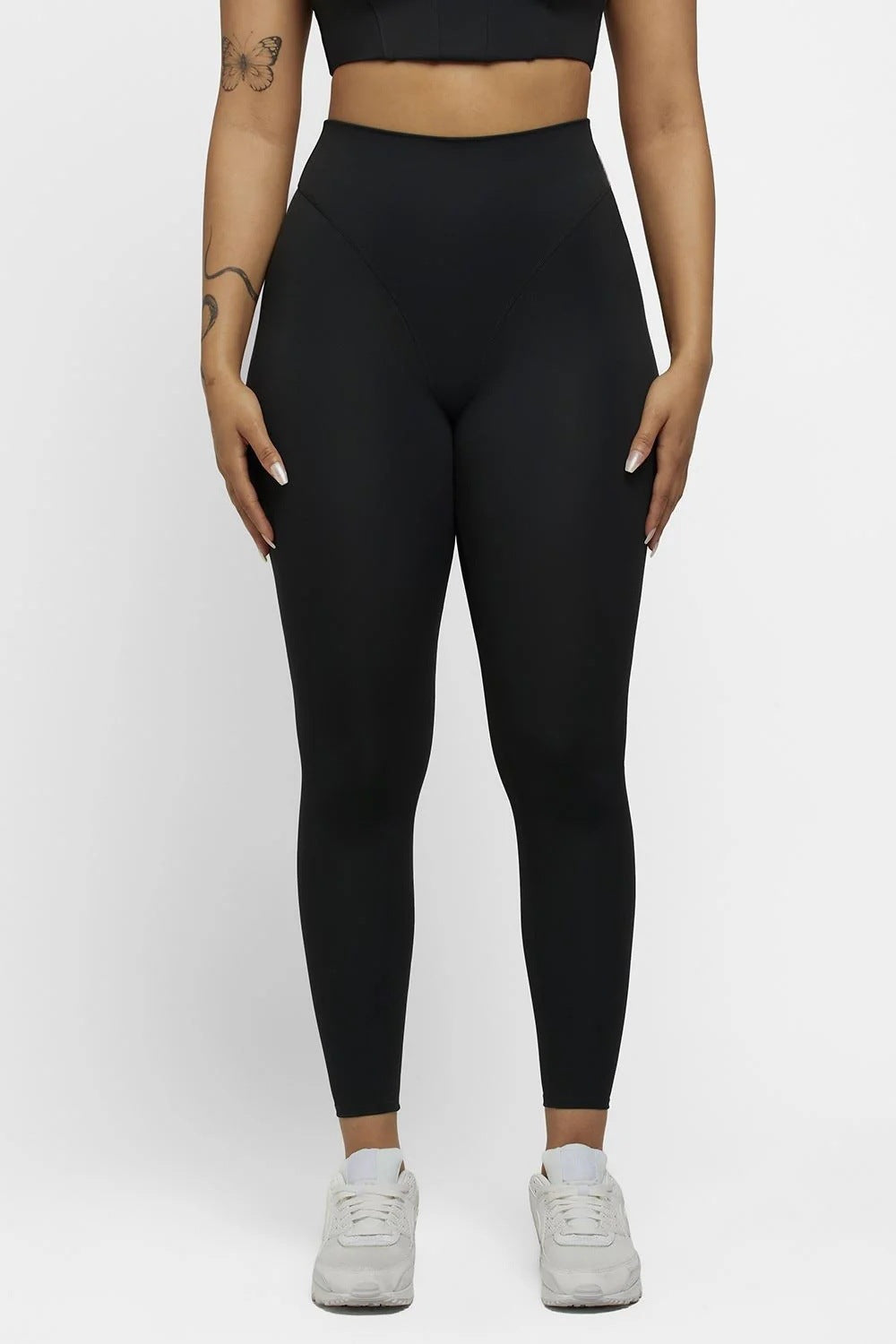 Seamless Leggings for Women — High Waisted V Front Yoke in Buttery Soft Nylon