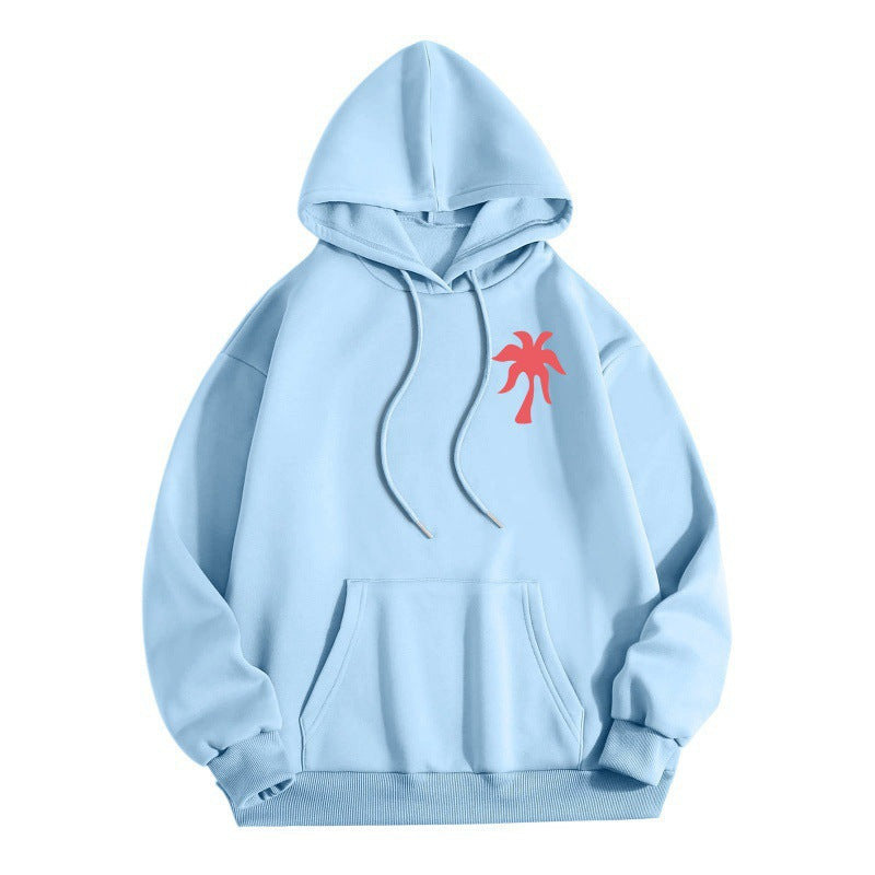 Surf Graphic Hoodie for Women — Oversized Back Print Pullover in Cotton Fleece
