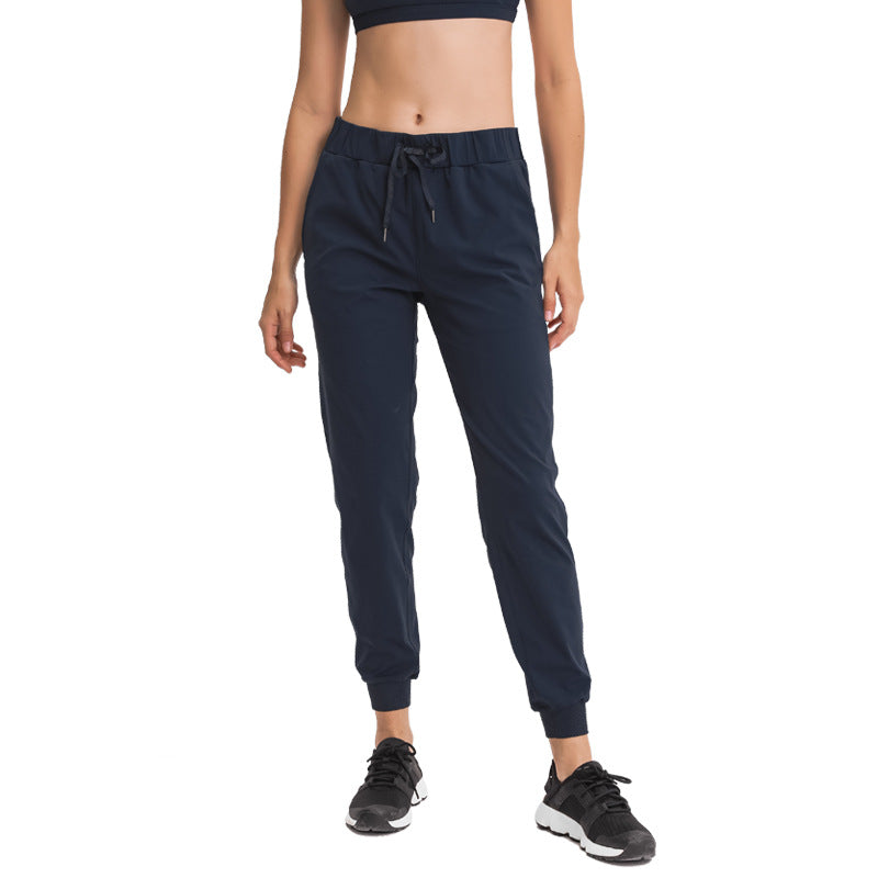 Athletic Joggers for Women — Tapered Yoga Pants with Side Pockets in Nylon