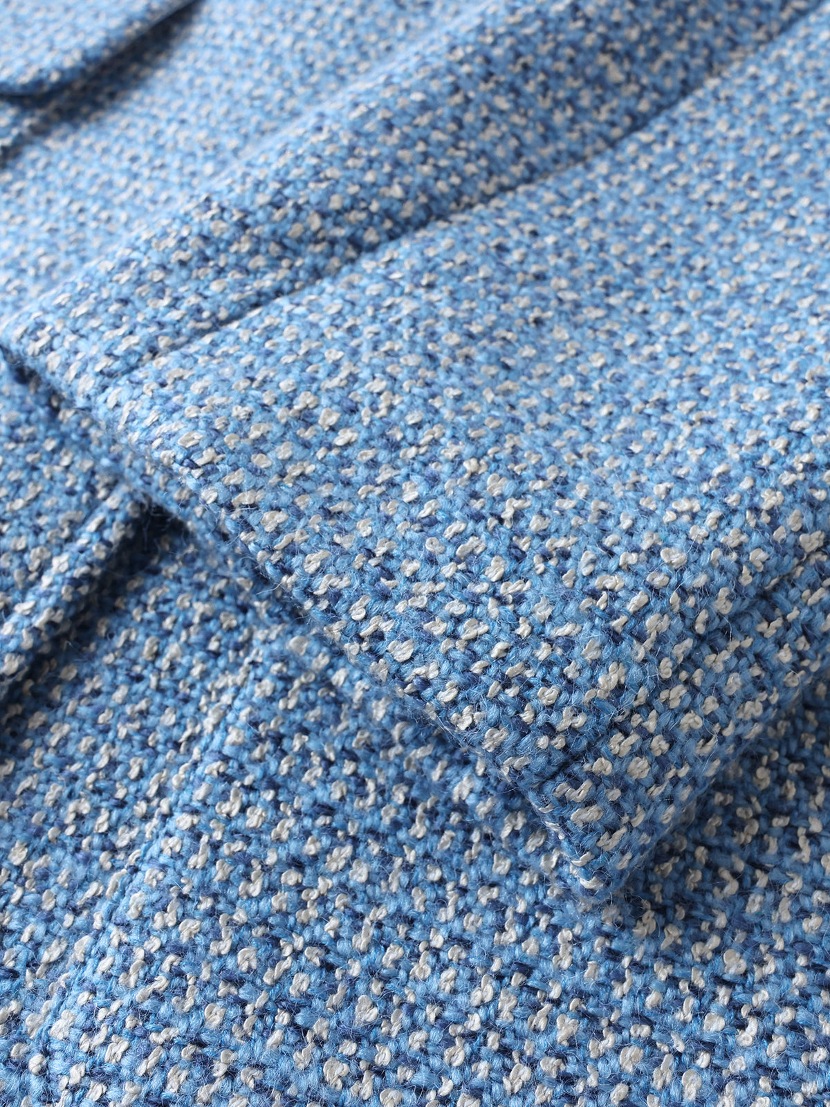 Tweed Jacket for Women — Belted Wrap Front with Notch Lapel and Patch Pockets