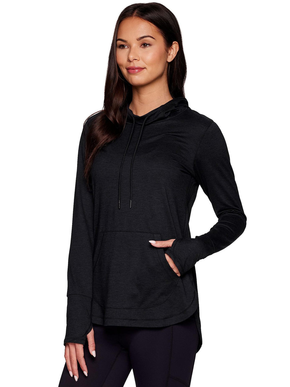 Pullover Hoodie for Women — Lightweight Tunic Length with Thumbhole Cuffs
