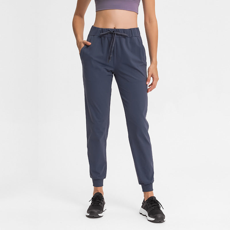 Athletic Joggers for Women — Tapered Yoga Pants with Side Pockets in Nylon