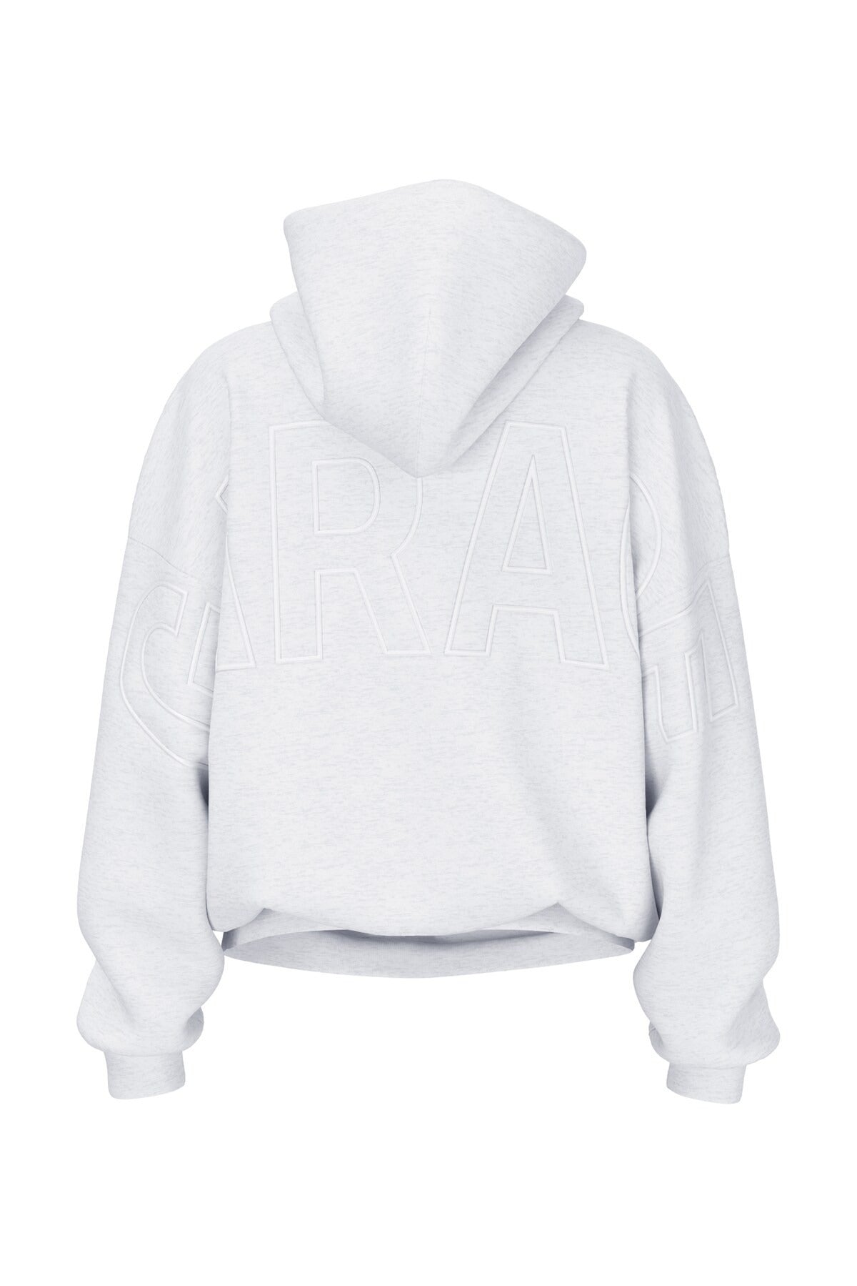 Cropped Hoodie for Women — Oversized Pullover with Tonal Back Embroidery in Fleece