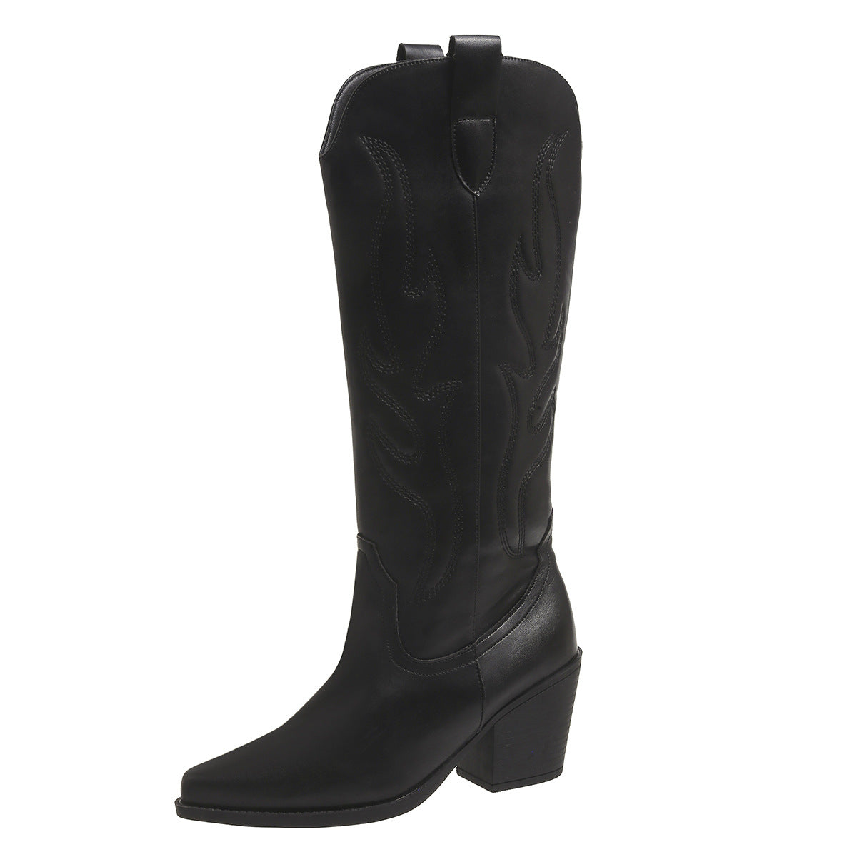 Embroidered Cowboy Boots for Women — Knee High Western Style with a Block Heel