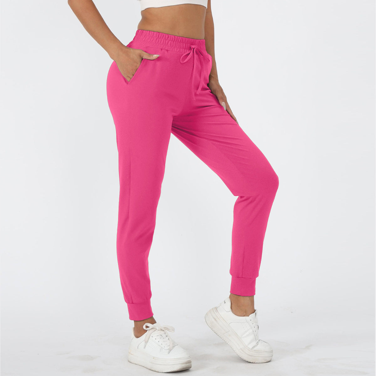Jogger Sweatpants for Women — High Waisted Slim Fit in Soft Stretch Polyester