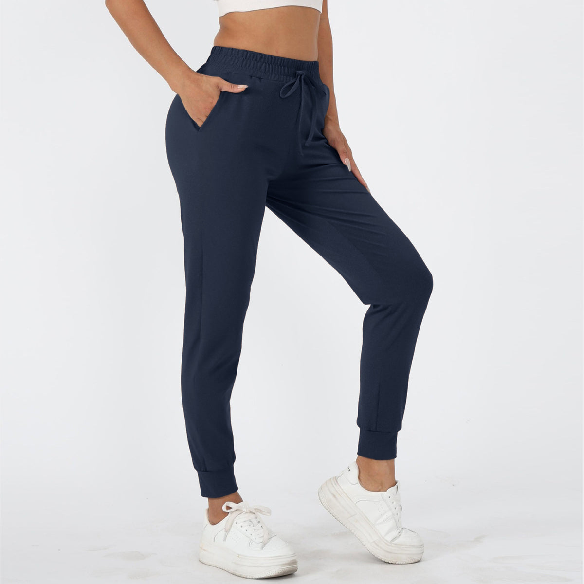 Jogger Sweatpants for Women — High Waisted Slim Fit in Soft Stretch Polyester