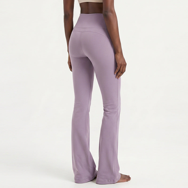 Women's high-waisted flared yoga pants, soft purple