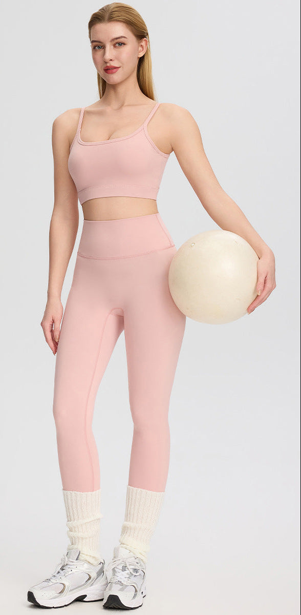 Workout Set for Women — Sports Bra and High Waisted Leggings Two Piece in Stretch Nylon