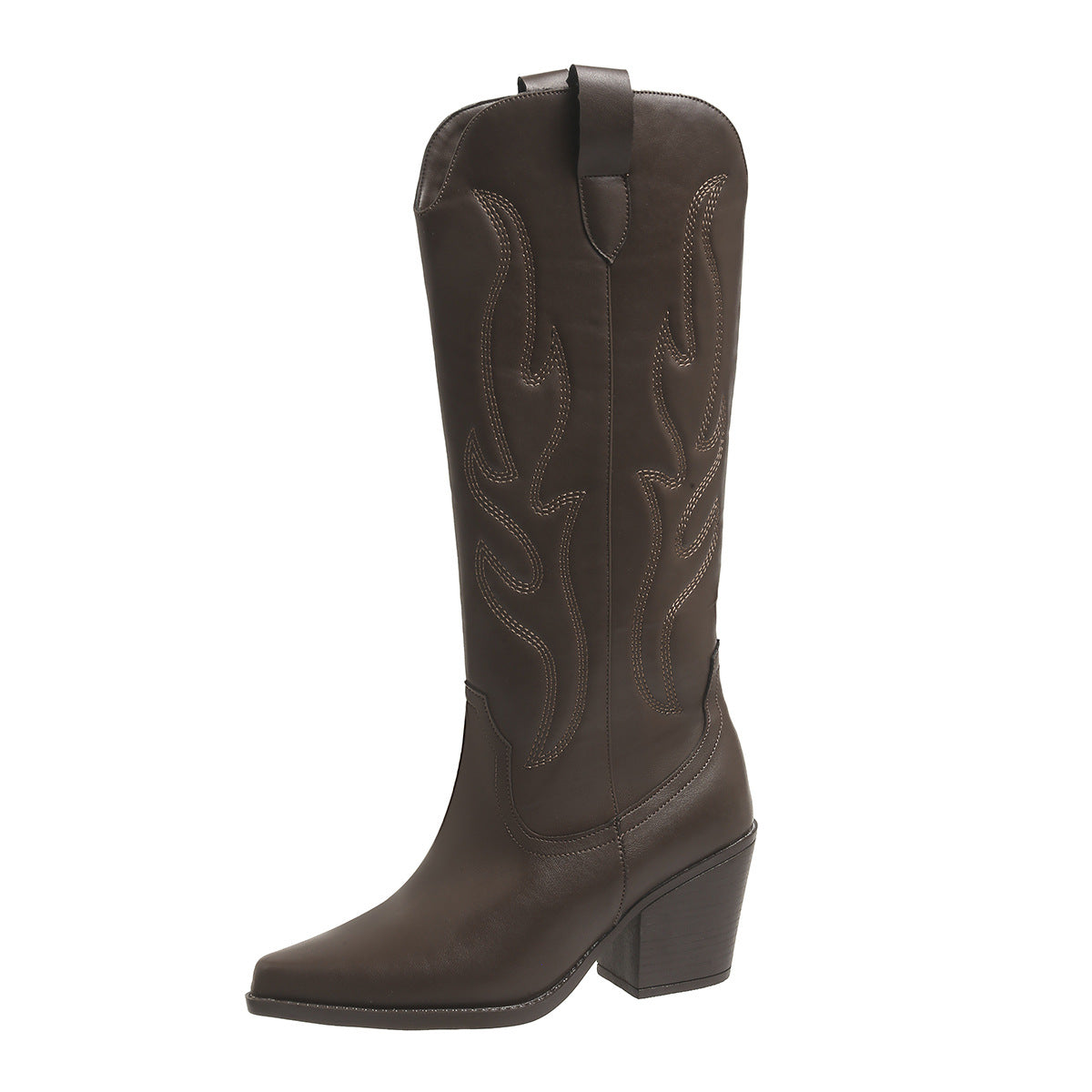 Embroidered Cowboy Boots for Women — Knee High Western Style with a Block Heel
