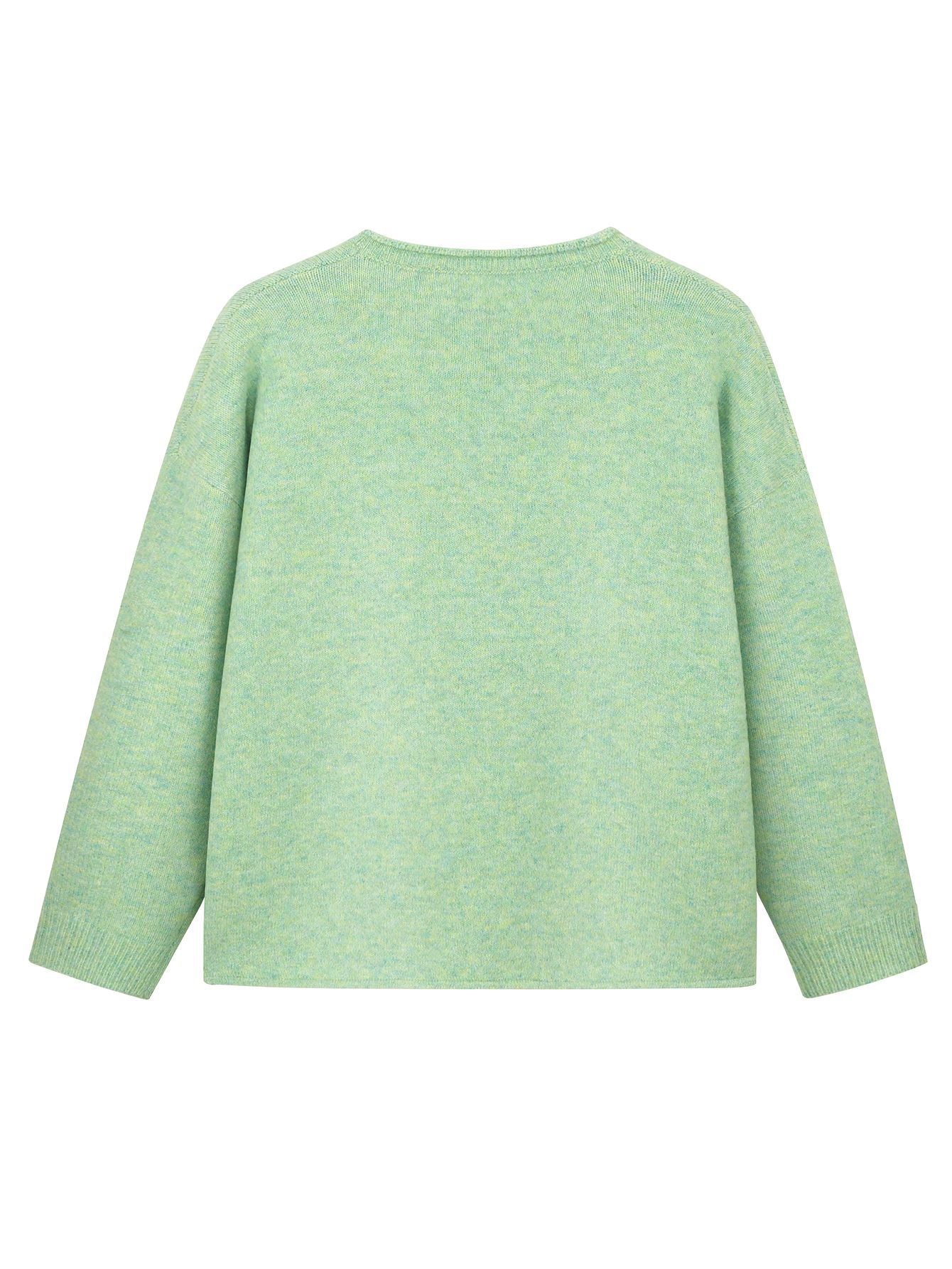 Cropped Cardigan for Women — Button Front Boxy Knit with Patch Pockets in Soft Wool