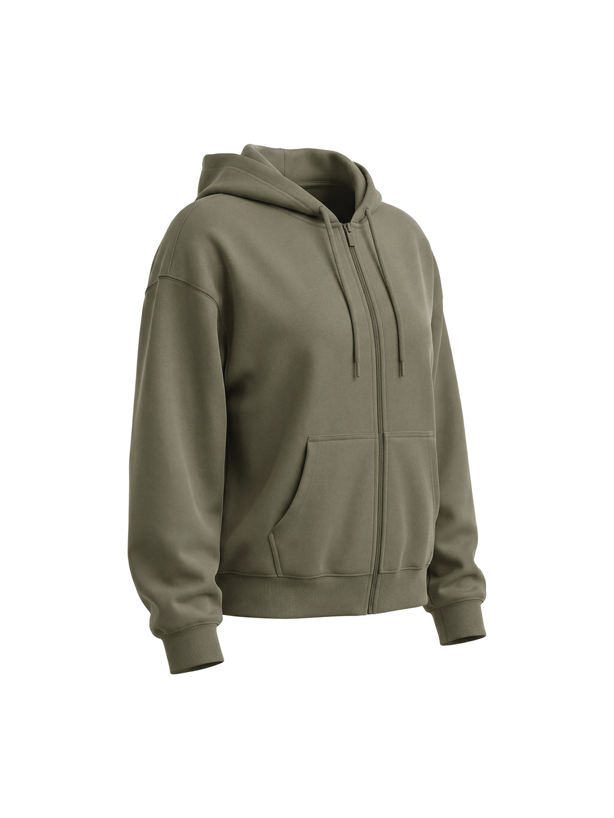 Zip Up Hoodie for Women — Oversized Drawstring Fit in Soft Cotton Fleece