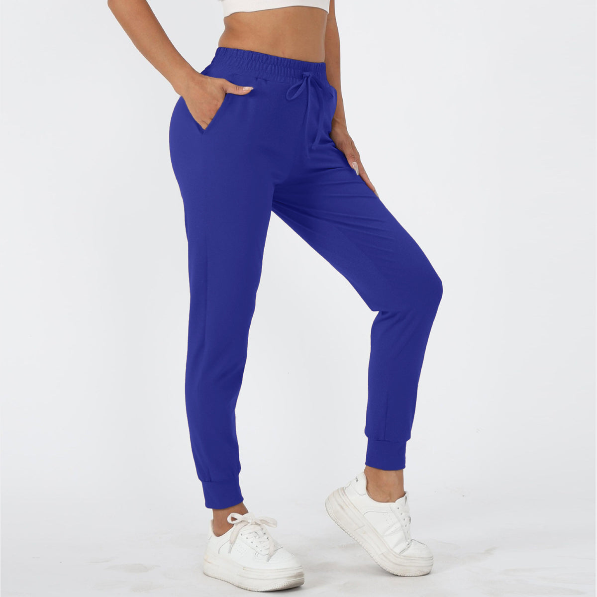 Jogger Sweatpants for Women — High Waisted Slim Fit in Soft Stretch Polyester