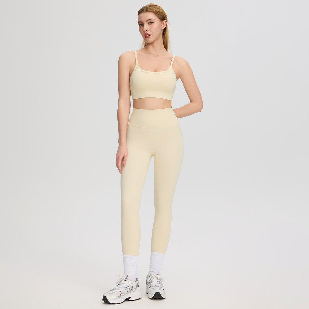 Workout Set for Women — Sports Bra and High Waisted Leggings Two Piece in Stretch Nylon